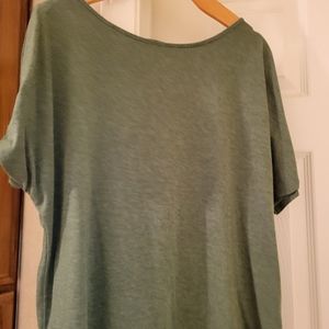 Green cold shoulder T-shirt
